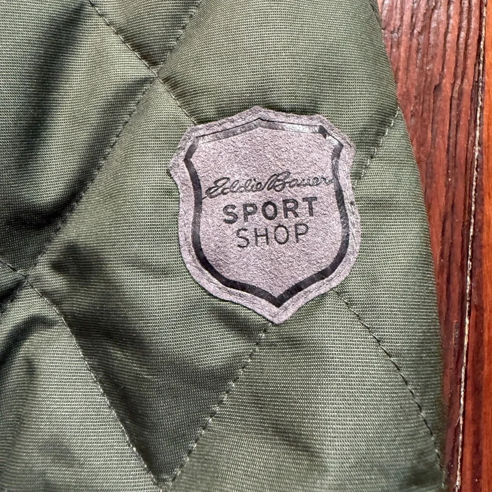 Eddie Bauer Quilted Jacket Women PM Green Sport Shop Lightweight Petite Zip Snap